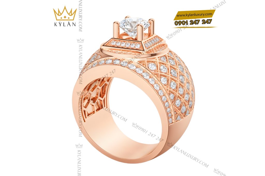 Nhẫn nam vàng hồng Au750 đính kim cương 11 Kỳ Lân Luxury Nhan nam vang hong Au750 dinh kim cuong 3 3 Nhẫn nam vàng hồng Au750 đính kim cương