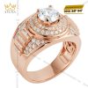 Nhẫn nam vàng hồng Au750 đính kim cương