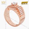 Nhẫn nam vàng hồng Au750 đính kim cương