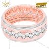 Nhẫn nam vàng hồng Au750 đính kim cương