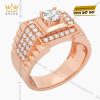 Nhẫn nam vàng hồng Au750 đính kim cương