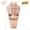 Nhẫn nam vàng hồng Au750 đính kim cương