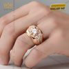 Nhẫn nam vàng hồng Au750 đính kim cương