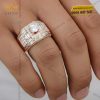 Nhẫn nam vàng hồng Au750 đính kim cương