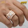 Nhẫn nam vàng hồng Au750 đính kim cương