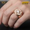 Nhẫn nam vàng hồng Au750 đính kim cương