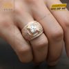 Nhẫn nam vàng hồng Au750 đính kim cương