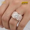 Nhẫn nam vàng hồng Au750 đính kim cương
