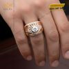 Nhẫn nam vàng hồng Au750 đính kim cương