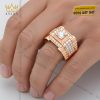 Nhẫn nam vàng hồng Au750 đính kim cương
