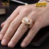 Nhẫn nam vàng hồng Au750 đính kim cương