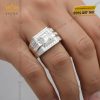 Nhẫn nam vàng trắng Au750 đính kim cương