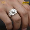 Nhẫn nam vàng trắng Au750 đính kim cương