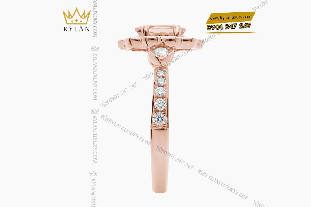 Nhẫn nữ vàng hồng Au750 đính kim cương 10 Kỳ Lân Luxury Nhan nu vang hong Au750 dinh kim cuong 14 Nhẫn nữ vàng hồng Au750 đính kim cương