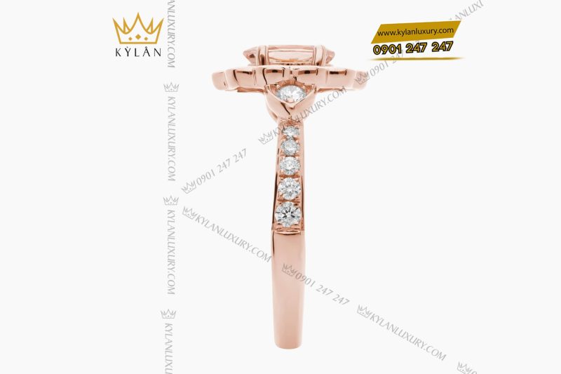 Nhẫn nữ vàng hồng Au750 đính kim cương