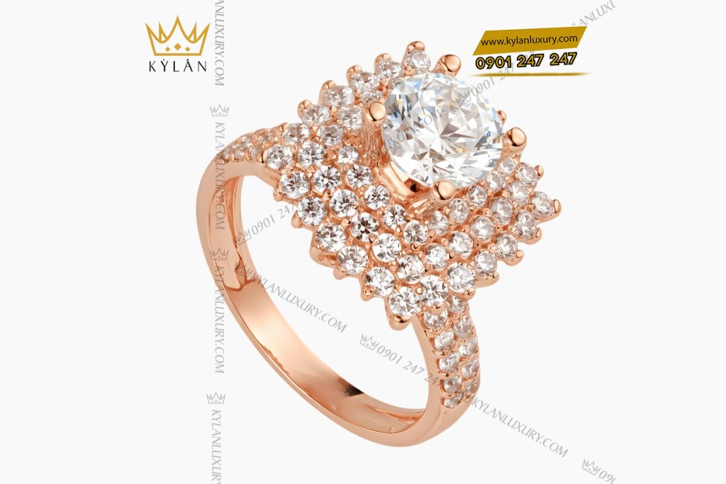 Nhẫn nữ vàng hồng Au750 đính kim cương 8 Kỳ Lân Luxury Nhan nu vang hong Au750 dinh kim cuong 3 Nhẫn nữ vàng hồng Au750 đính kim cương