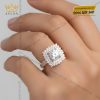 Nhẫn nữ vàng hồng Au750 đính kim cương