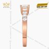 Nhẫn nữ vàng hồng Au750 đính kim cương baguette