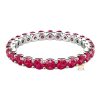 Kỳ Lân Luxury Nhan nu vang trang Au750 dinh da ruby 1 Nhẫn nữ vàng trắng Au750 đính đá ruby