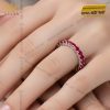 Nhẫn nữ vàng trắng Au750 đính đá ruby
