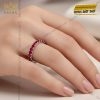 Nhẫn nữ vàng trắng Au750 đính đá ruby
