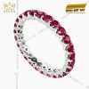 Nhẫn nữ vàng trắng Au750 đính đá ruby