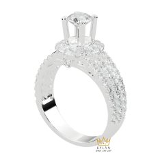 Nhẫn nữ vàng trắng Au750 đính kim cương Nhẫn nữ vàng trắng Au750 đính kim cương