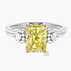 Nhẫn nữ vàng trắng Au750 đính kim cương