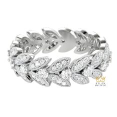 Nhẫn nữ vàng trắng Au750 đính kim cương Nhẫn nữ vàng trắng Au750 đính kim cương