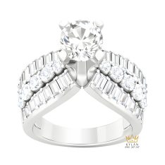 Nhẫn nữ vàng trắng Au750 đính kim cương