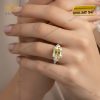 Nhẫn nữ vàng trắng Au750 đính kim cương