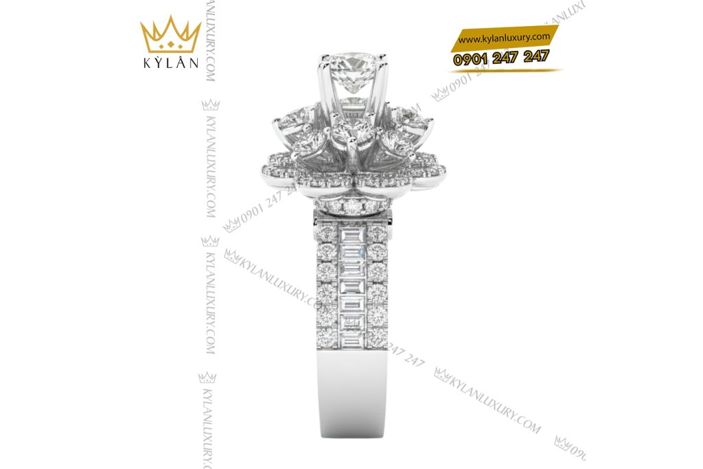 Kỳ Lân Luxury Nhan nu vang trang Au750 dinh kim cuong 3 1 Nhẫn nữ vàng trắng Au750 đính kim cương