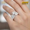 Nhẫn nữ vàng trắng Au750 đính kim cương