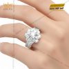 Nhẫn nữ vàng trắng Au750 đính kim cương