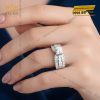 Nhẫn nữ vàng trắng Au750 đính kim cương