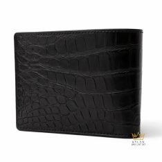 Ví nam da cá Alligator black mix da bê