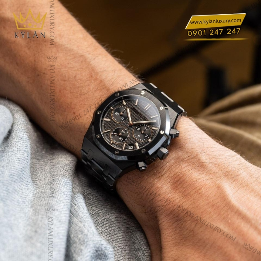 Kỳ Lân Luxury audemars piguet royal oak chronograph 26240ce oo 1225ce 02 2 Đồng hồ Royal Oak Selfwinding Chronograph Black Ceramic 26240CE