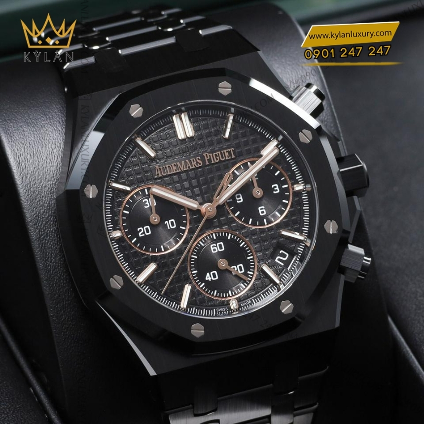 Kỳ Lân Luxury audemars piguet royal oak chronograph 26240ce oo 1225ce 02 3 Đồng hồ Royal Oak Selfwinding Chronograph Black Ceramic 26240CE