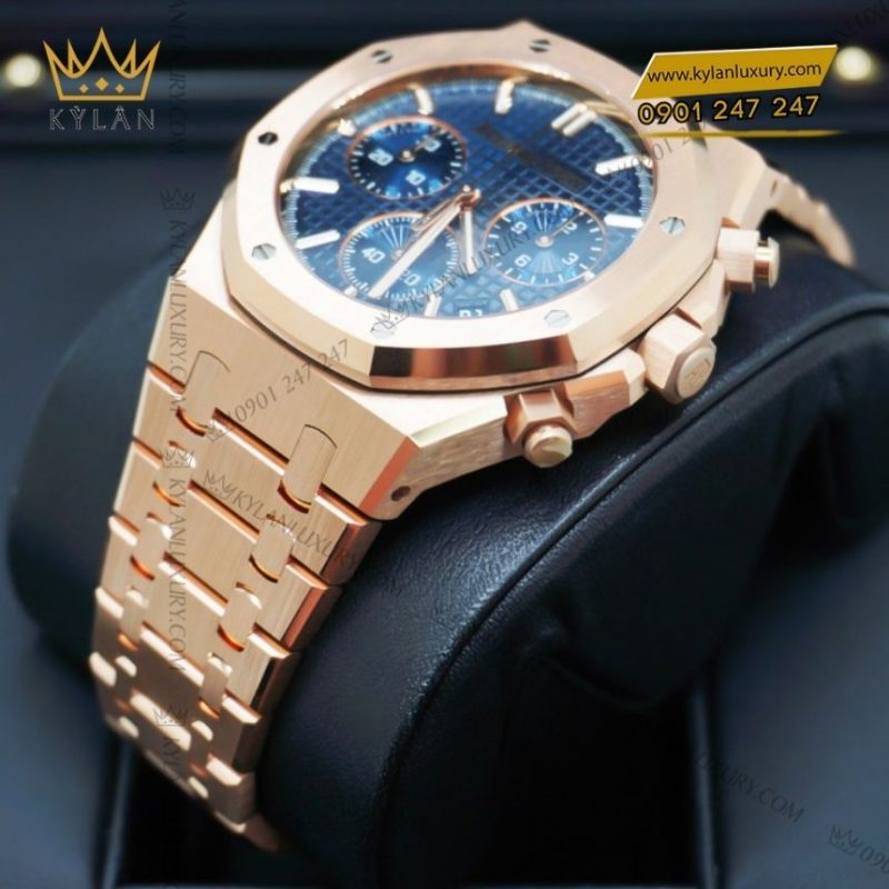 Đồng hồ Audemars Piguet Royal Oak Chronograph vàng hồng mặt xanh