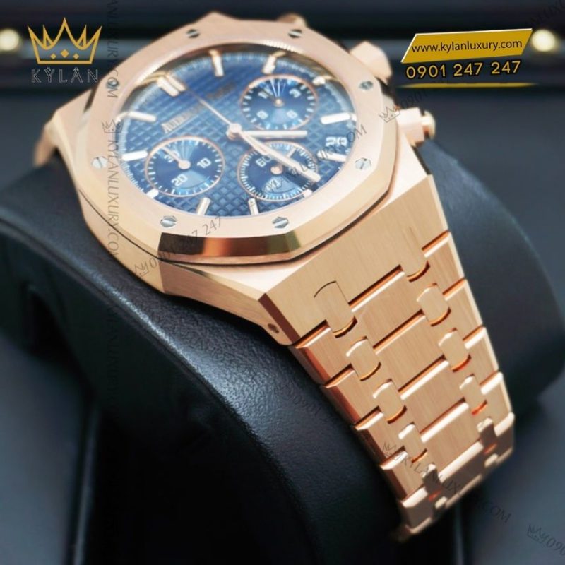 Đồng hồ Audemars Piguet Royal Oak Chronograph vàng hồng mặt xanh