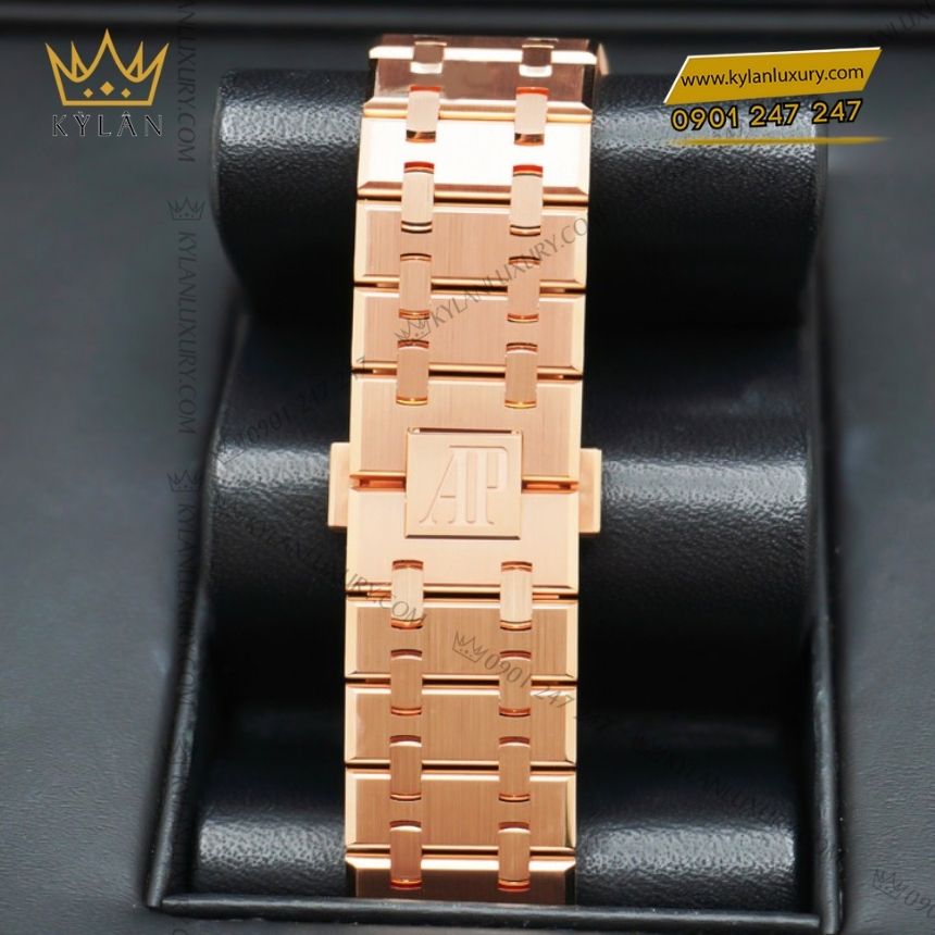 Kỳ Lân Luxury audemars piguet royal oak chronograph 26240or.oo .1320or.05 16 Đồng hồ Audemars Piguet Royal Oak Chronograph vàng hồng mặt xanh