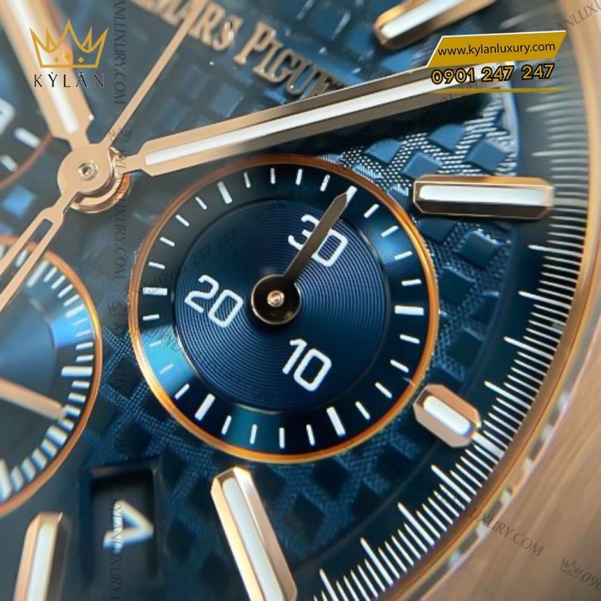 Kỳ Lân Luxury audemars piguet royal oak chronograph 26240or.oo .1320or.05 2 Đồng hồ Audemars Piguet Royal Oak Chronograph vàng hồng mặt xanh