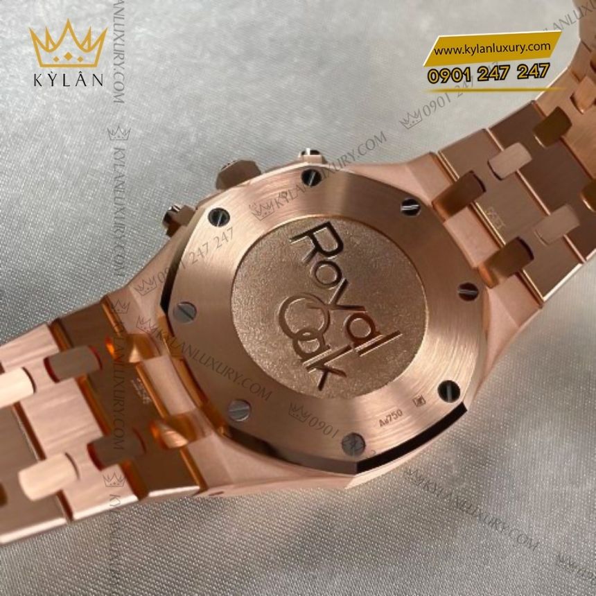 Kỳ Lân Luxury audemars piguet royal oak chronograph 26240or.oo .1320or.05 3 Đồng hồ Audemars Piguet Royal Oak Chronograph vàng hồng mặt xanh