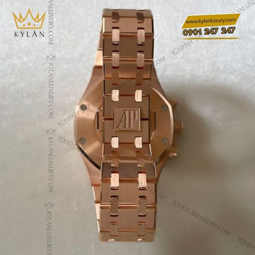 Kỳ Lân Luxury audemars piguet royal oak chronograph 26240or.oo .1320or.05 5 Đồng hồ Audemars Piguet Royal Oak Chronograph vàng hồng mặt xanh