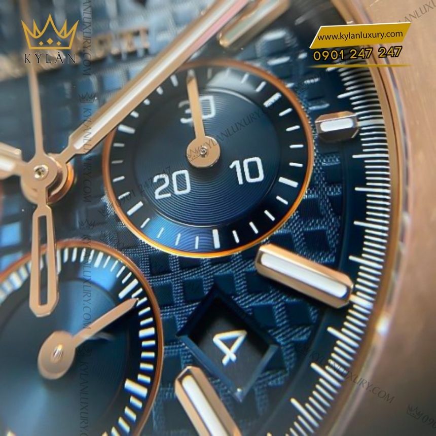 Kỳ Lân Luxury audemars piguet royal oak chronograph 26240or.oo .1320or.05 8 Đồng hồ Audemars Piguet Royal Oak Chronograph vàng hồng mặt xanh