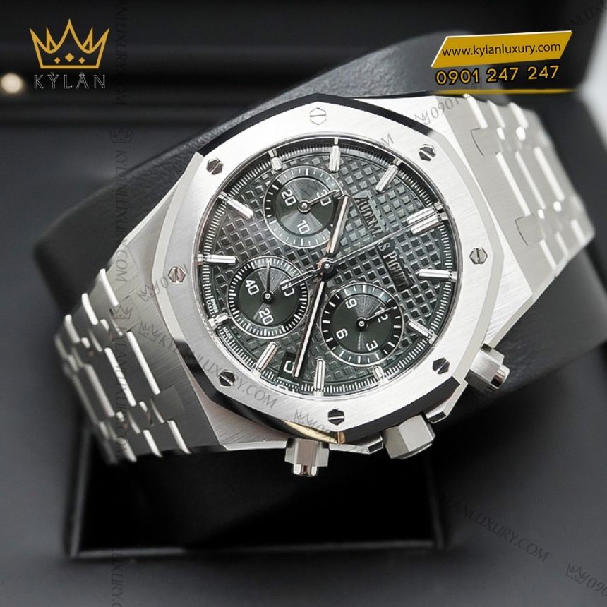Kỳ Lân Luxury audemars piguet royal oak chronograph 26240st.oo .1320st.08 10 Đồng hồ Audemars Piguet Royal Oak Chronograph 41mm thép mặt xanh kaki