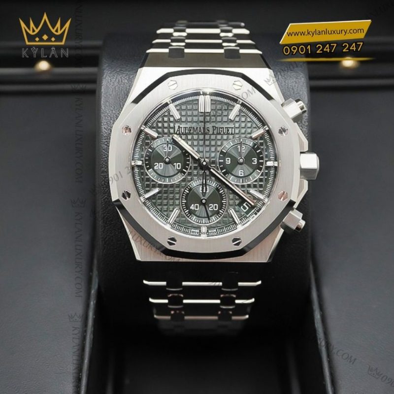 Đồng hồ Audemars Piguet Royal Oak Chronograph 41mm thép mặt xanh kaki