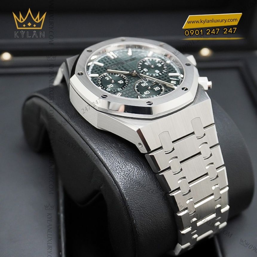 Kỳ Lân Luxury audemars piguet royal oak chronograph 26240st.oo .1320st.08 12 Đồng hồ Audemars Piguet Royal Oak Chronograph 41mm thép mặt xanh kaki