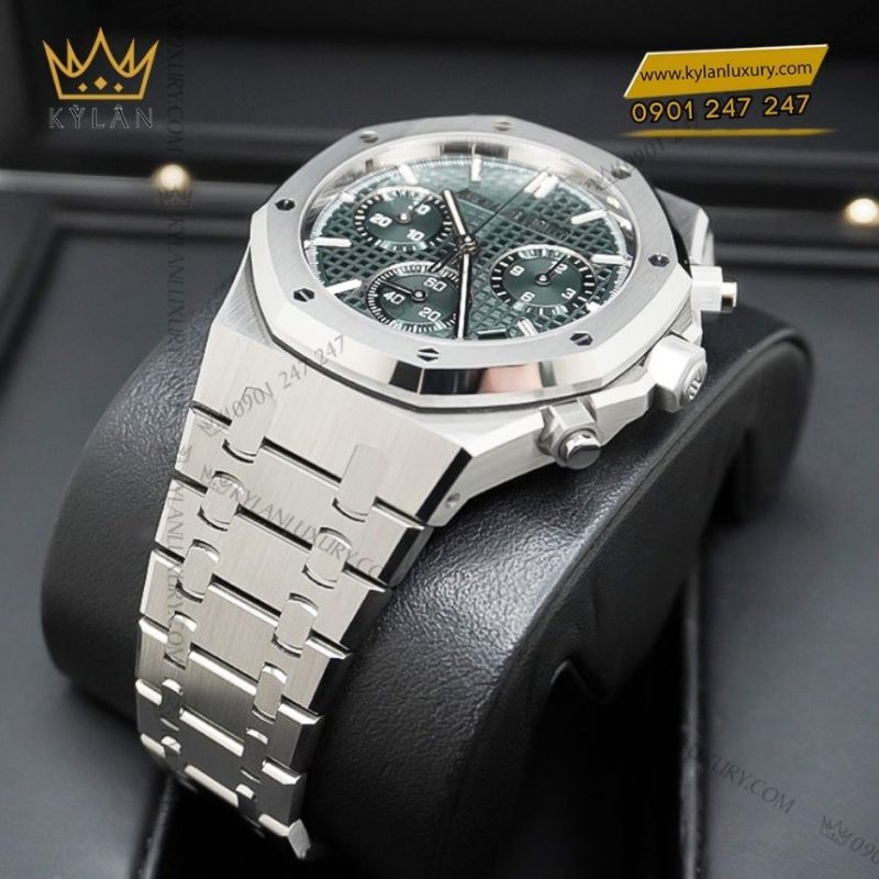Đồng hồ Audemars Piguet Royal Oak Chronograph 41mm thép mặt xanh kaki