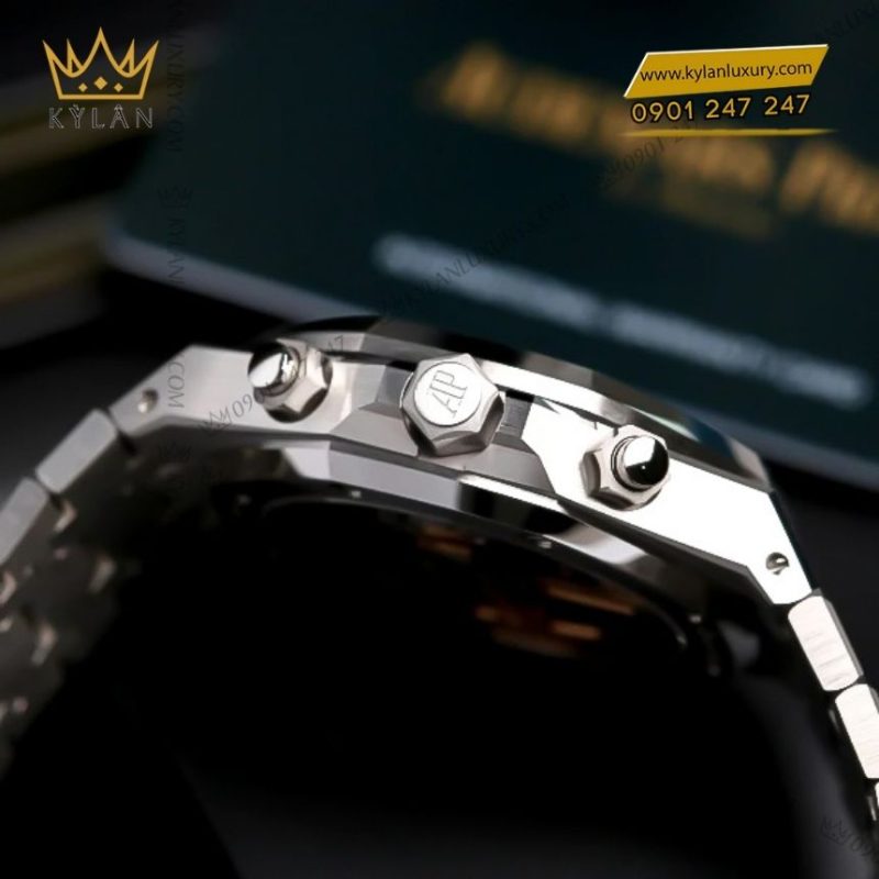 Đồng hồ Audemars Piguet Royal Oak Chronograph 41mm thép mặt xanh kaki